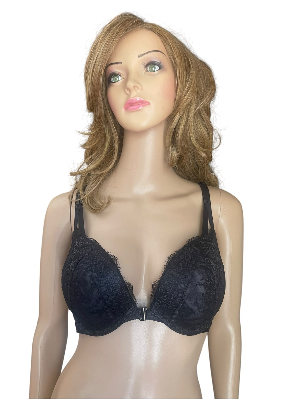 Victorias Secret Laced Front Closed Racer Back Push Up Bra Size 36d